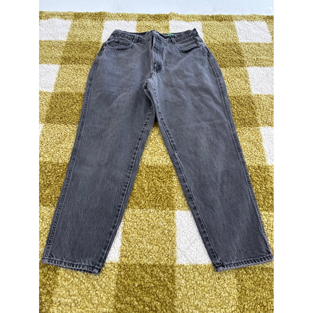 Vintage PS Gitano High Waisted Mom Jeans Black Acid Wash Cotton Size 14 Short